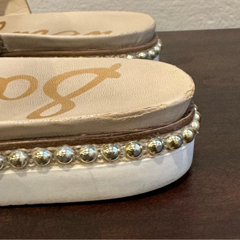 Sam Edelman Size 8.5 Chunky Flatform Open Toe Slide Snakeskin Strappy Sandal - Picture 4 of 16